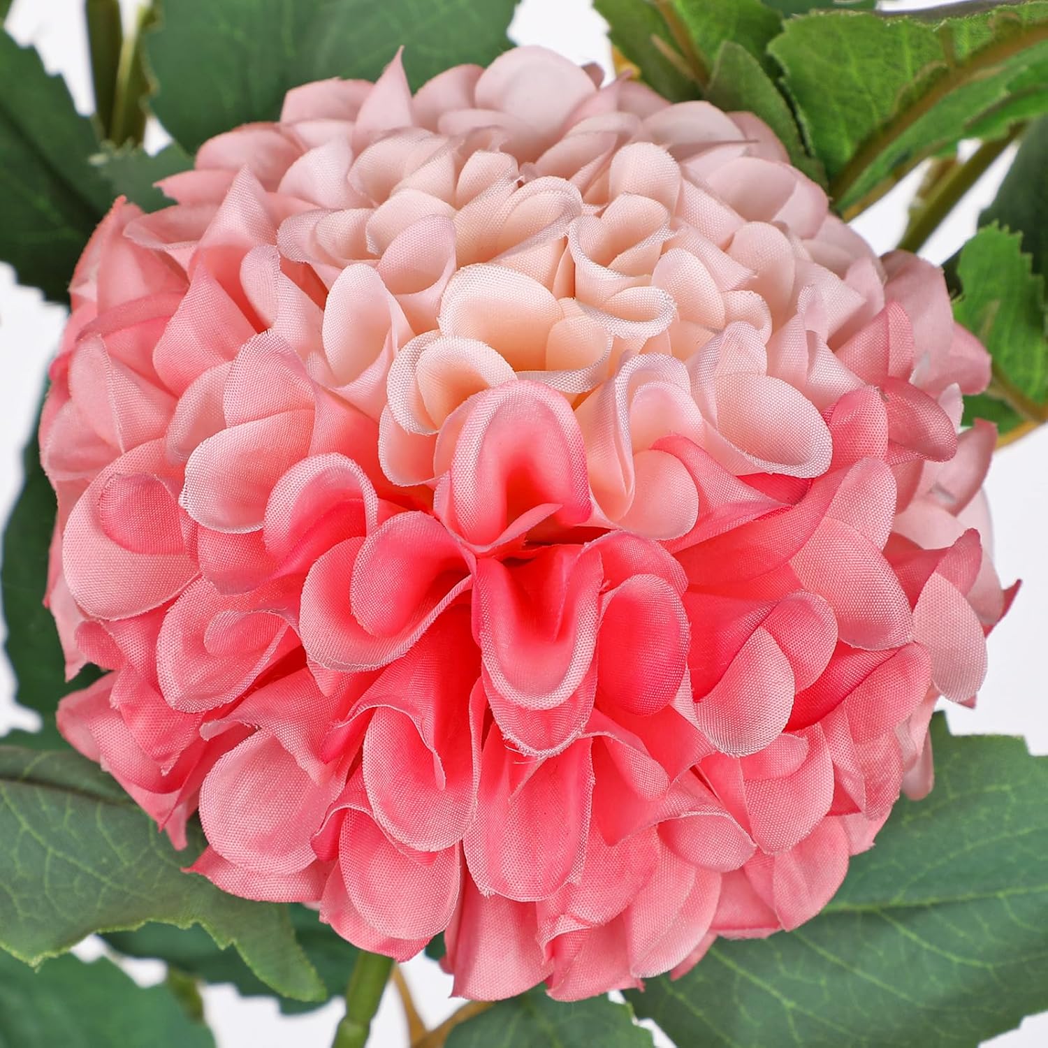 Hollyone 5PCS Dahlia Artificial Flowers 24.8" Pink Fake Ball Dahlias Silk Flowers Faux Roses Flower with Long Stems for DIY Wedding Bouquets Table Centerpieces Arrangements Bridal Party Home Decor - Image 3