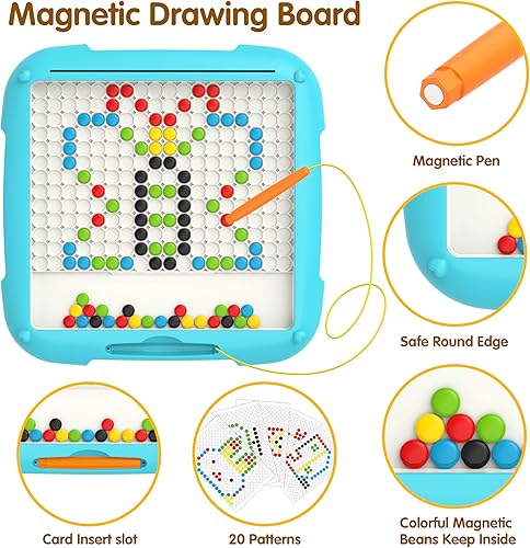 Miniatura 4 de Laberinto magnético de color y número 2 en 1 y tablero de dibujo, juguetes para niños pequeños 2-3 3-5 juguetes de aprendizaje Montessori para niños
