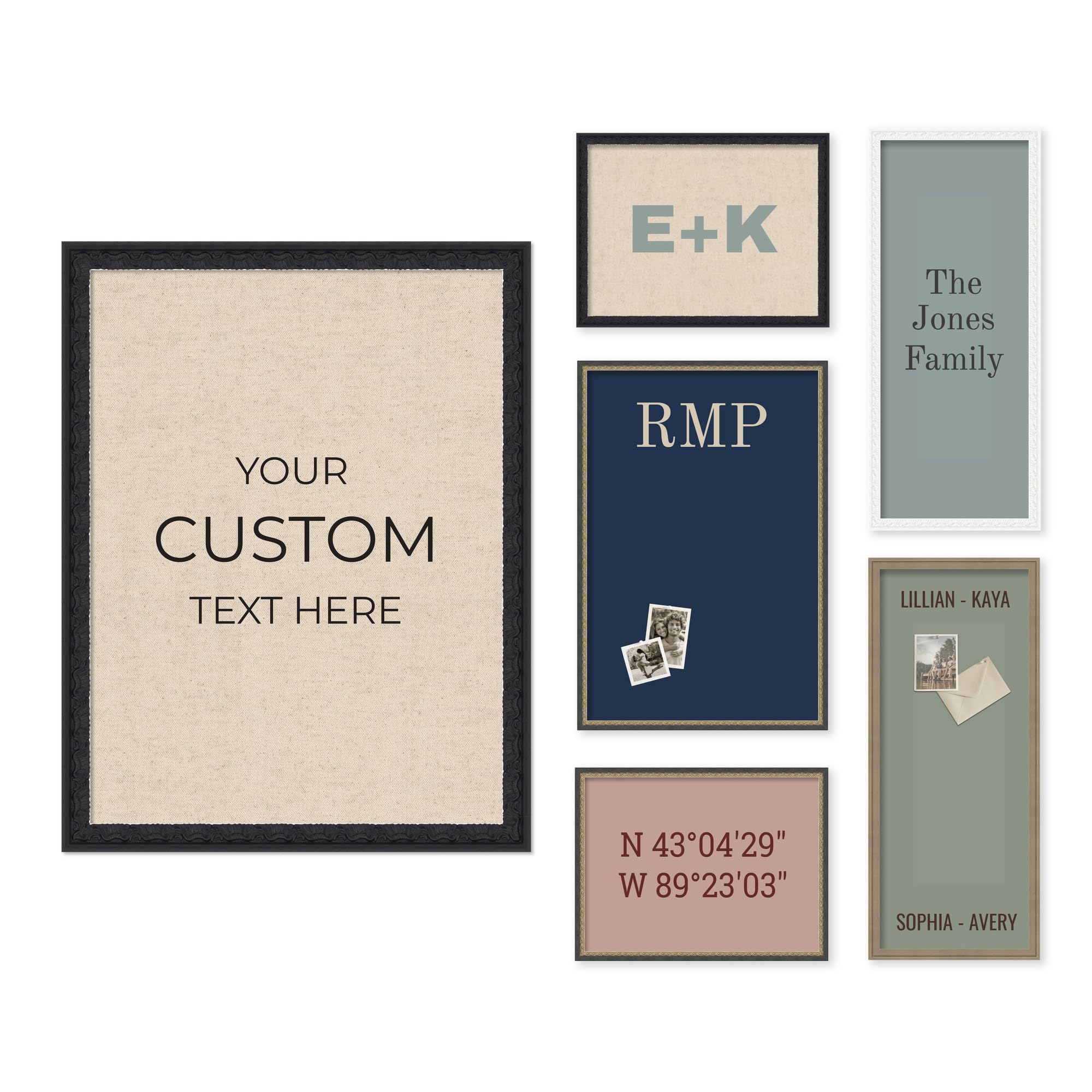 Kate and Laurel Personalized Pinboard Neutral Weave 26 x 20, Customizable Text Bulletin Board, Wall Organizer and Custom Poster Gift for Use as Wall Art, Cork Board, Vision Board, Dorm Decor