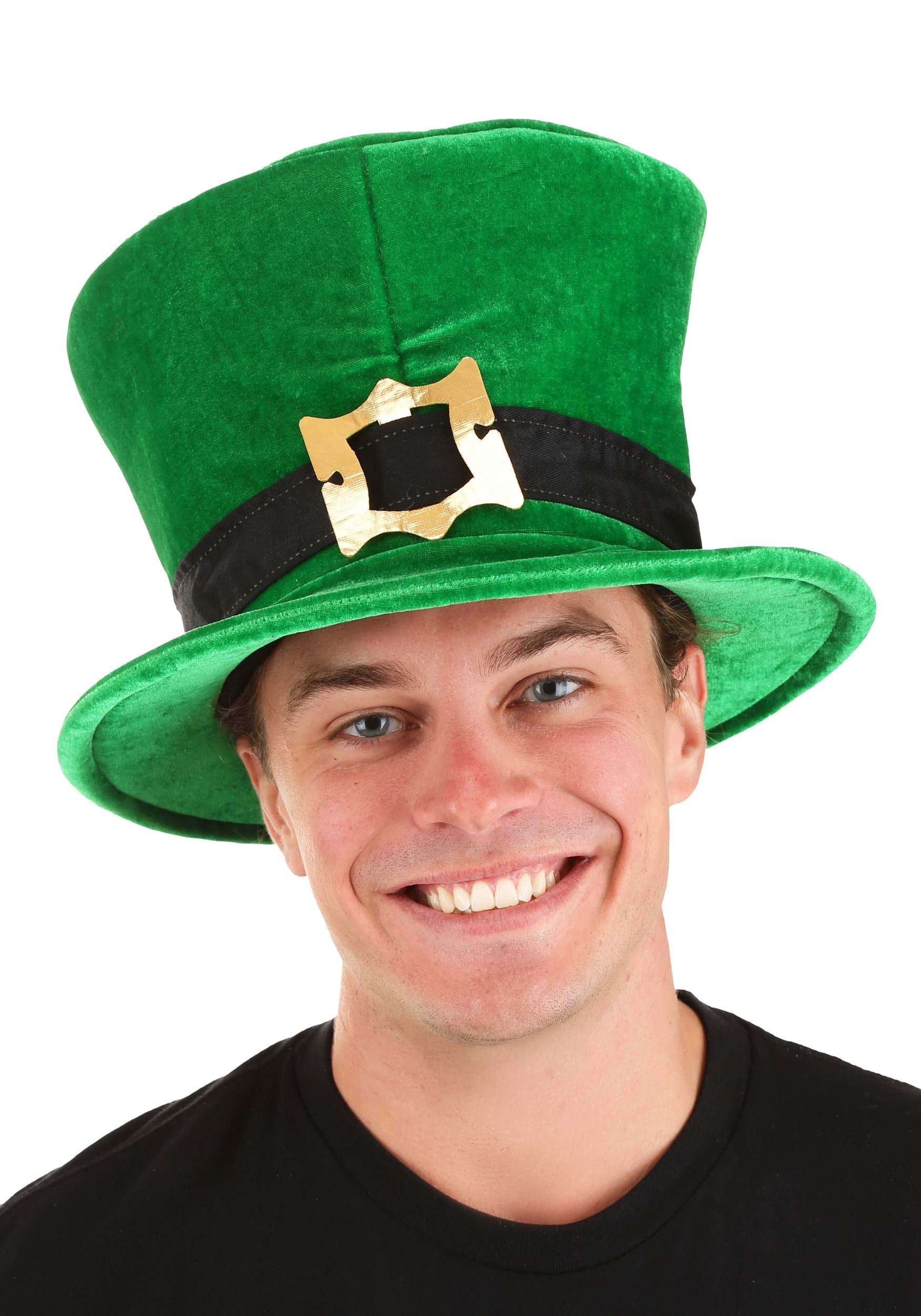 FUN Costumes Adult Deluxe Leprechaun Costume Hat for St. Patrick's Day - Soft Velvet with Bronzed Buckle, Adjustable Size