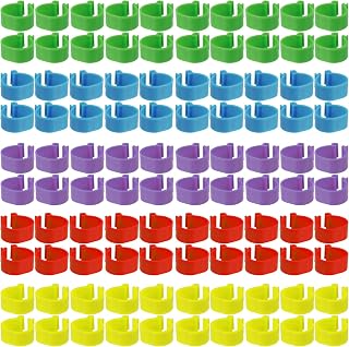 ANCIRS 100PCS 16mm Chicken Identification Leg Bands, Foot Round Tag Clips for Gamefowl Turkey Duck Goose Guinea (Multi-Color)