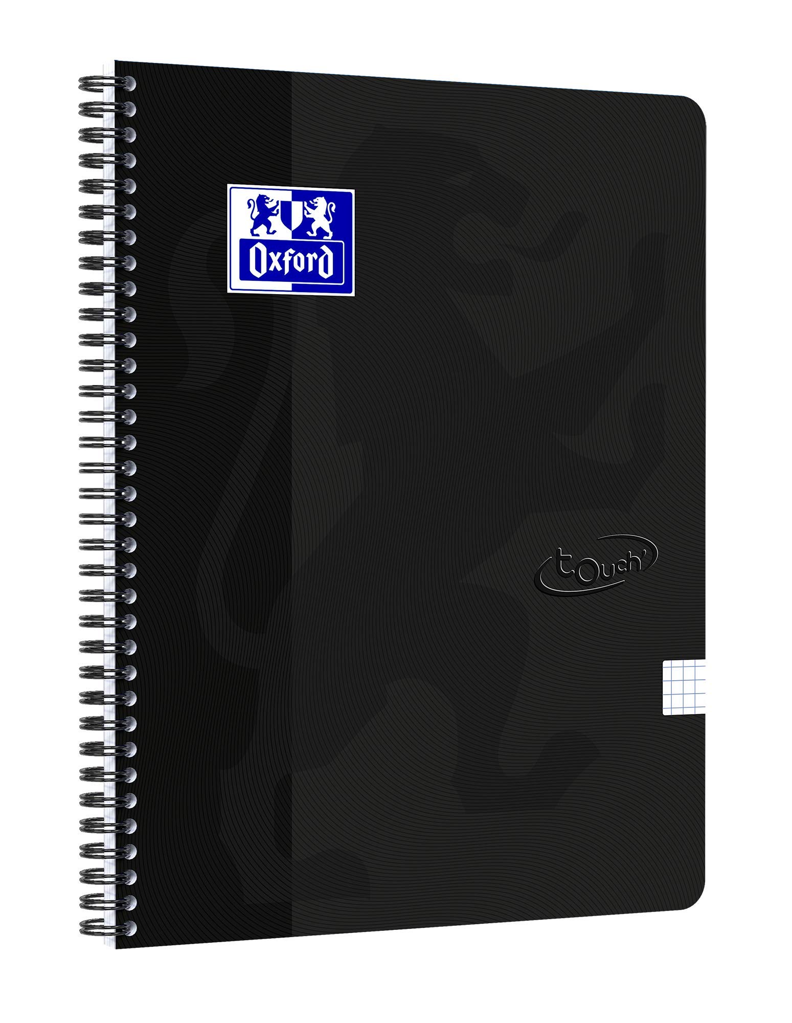 Oxford Touch Collegeblock A4 Kariert 5mm 140 Seiten Schwarz 5er Pack