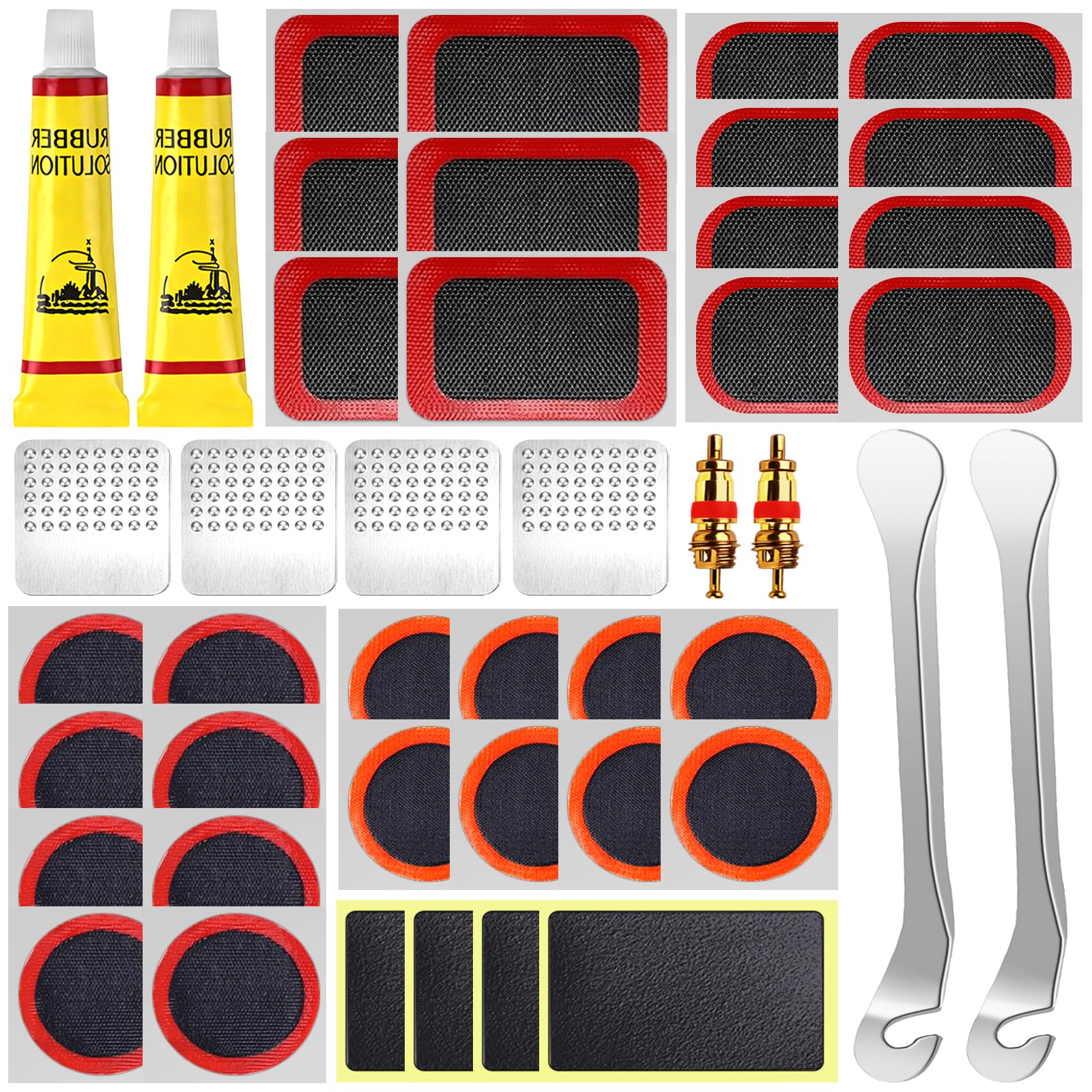 Rustine Velo, 44 Pièces Kit Reparation Velo avec Rustine Chambre a
