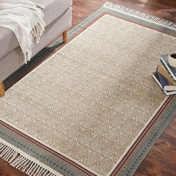 Buy Villedomo Luxury Rectangular Dhurrie For Floor, Living Room