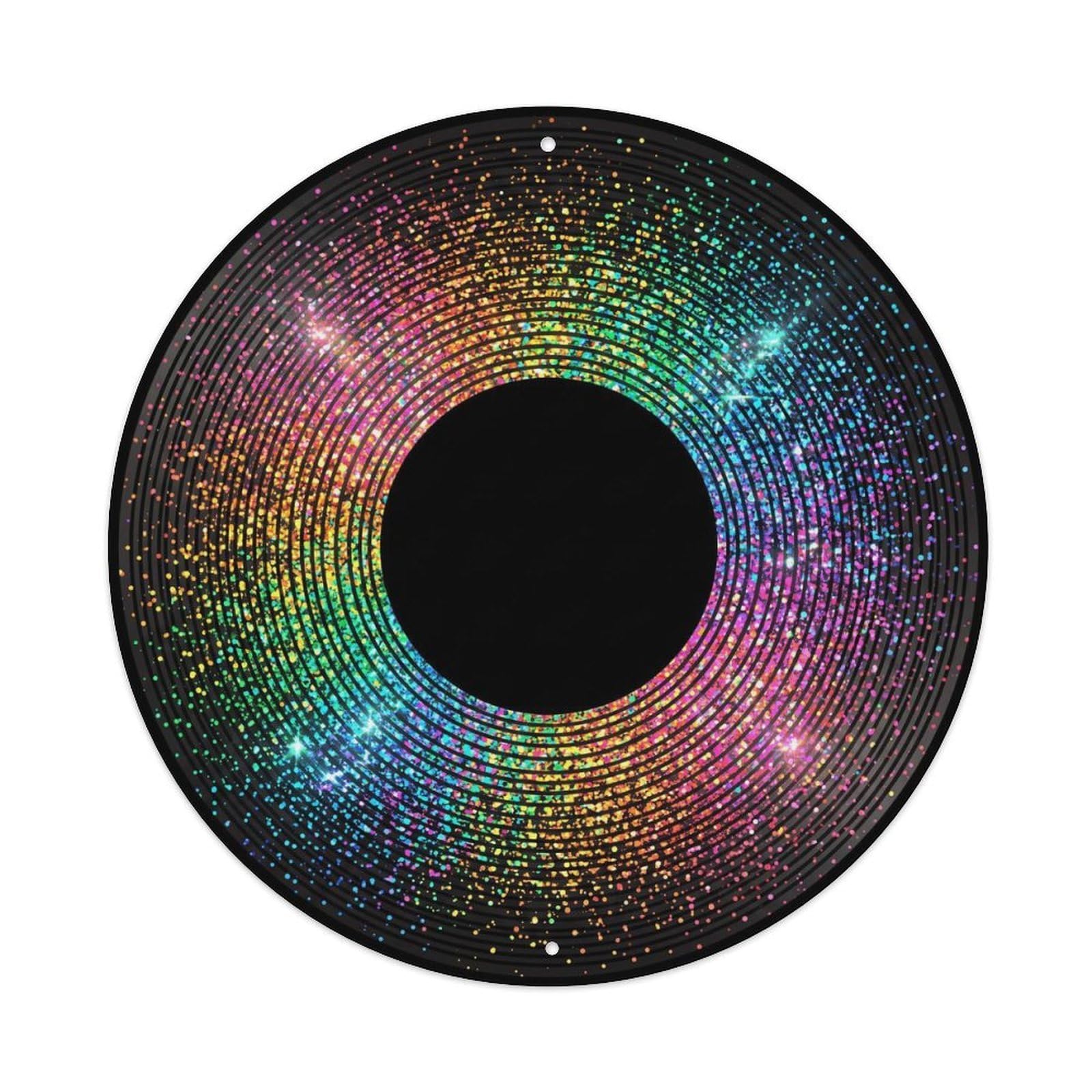 Colorful Music Vinyl Records Glitter Color Shine Metal Tin Sign