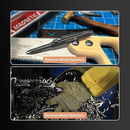 Miniatura 5 de CIVIVI Pinzas de precisión para astillas, pinzas retráctiles para llavero para hombres y mujeres, pinzas Tac-N-Tweeze con funda de cuero diseñadas