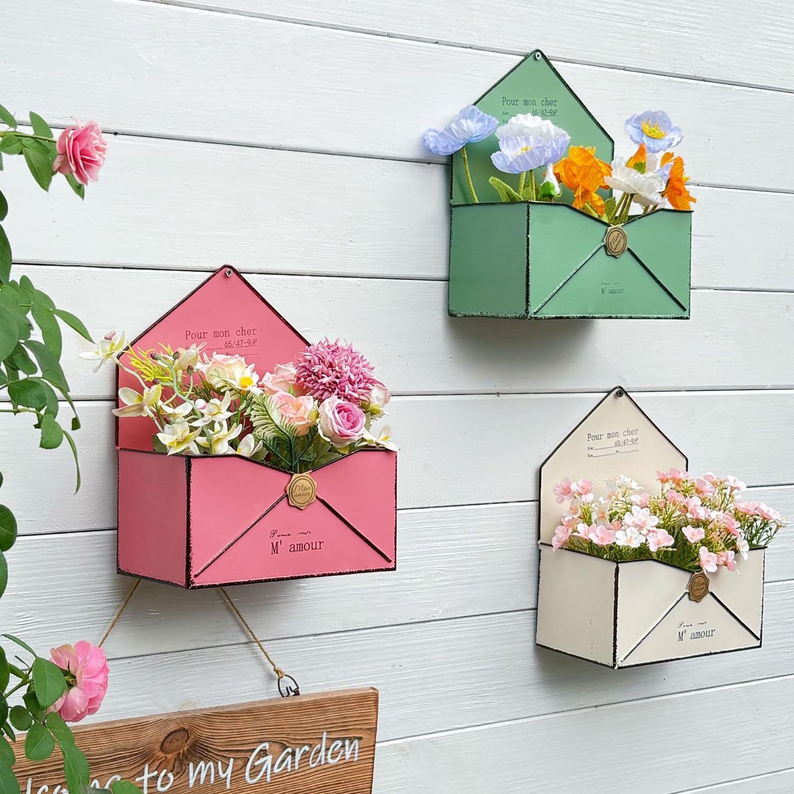 Jardinière murale enveloppe rétro en fer pour embellir votre balcon et terrasse