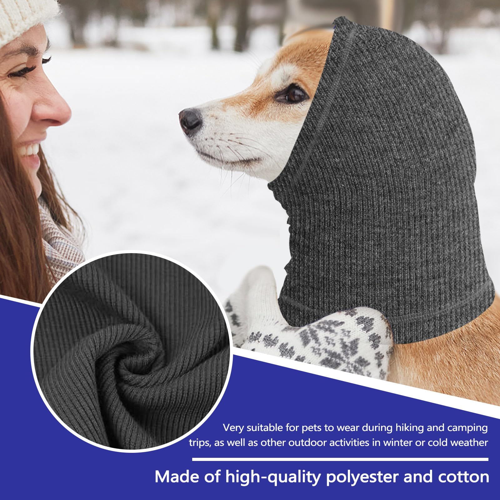 Thatyro 2 Pieces Headband Quiet Ears for Dogs Knitted Dog Ear Cover Muffs Noise Protection - Image 4