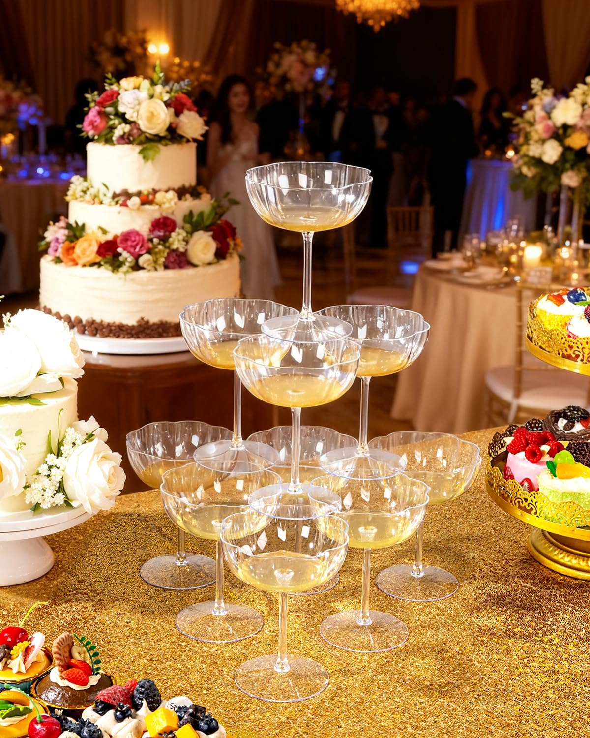 Ciaell 12PCS Plastic Martini Glasses - 10 Oz Elegant Disposable Cocktail Glasses for Champagne Wine Wedding Party Anniversary Bar - Image 4