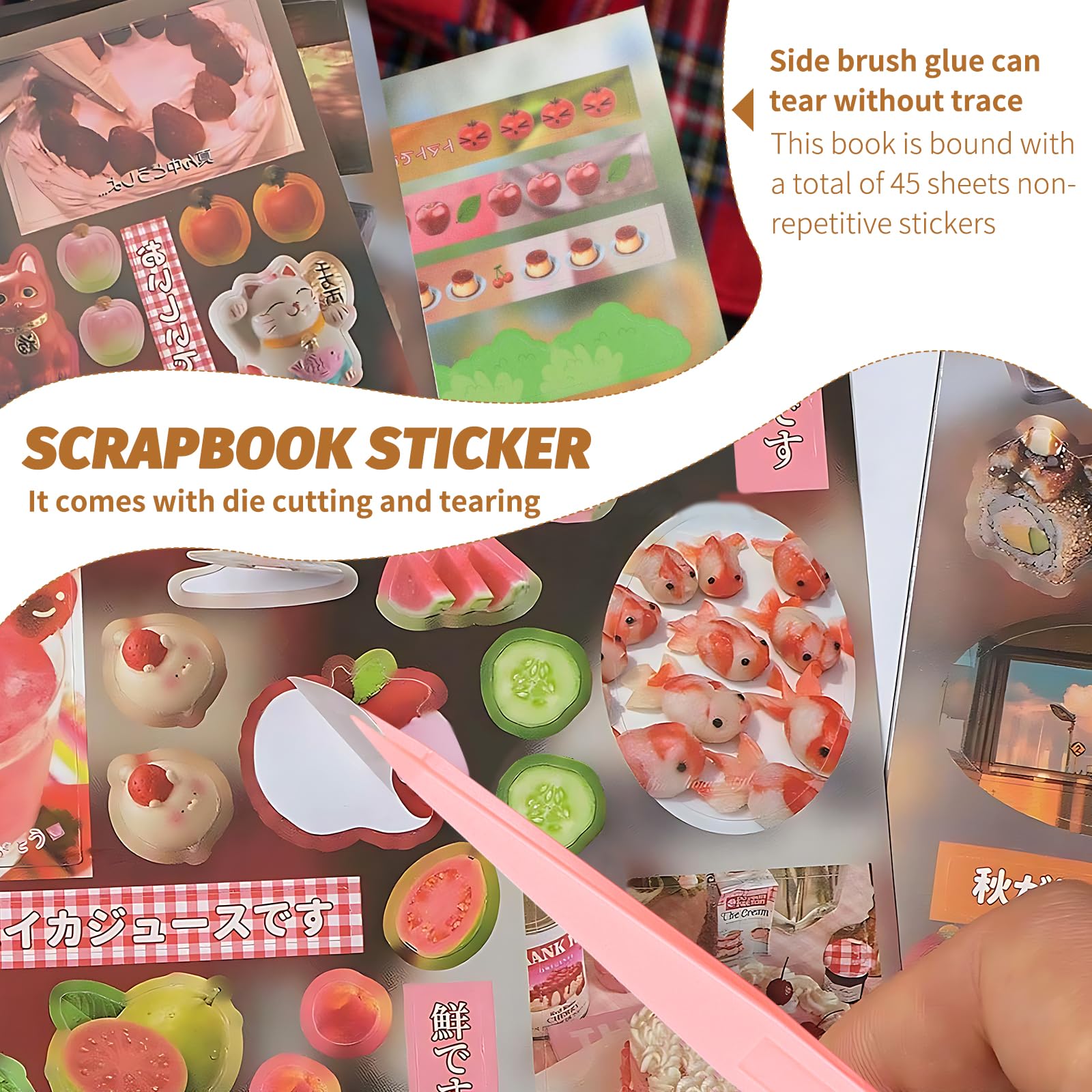 Japanese Manga Style Sticker Book,45 Sheets 800+ of Romantic Memory Series Books Style Material Decoration - Image 4