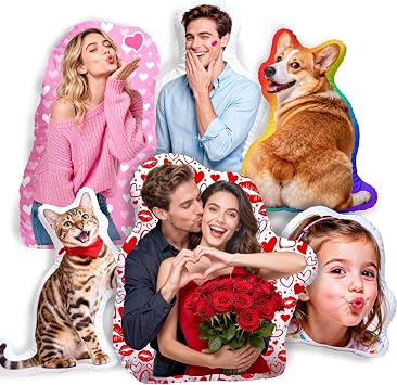 Custom Pillow with Picture & Text, Custom for Dad Grandpa, 3D Personalized Body Face Pillows, Photo Keychain Stuffed Pillow, Birthday Anniversary Funny Gag Gift for Mom Grandma Gag