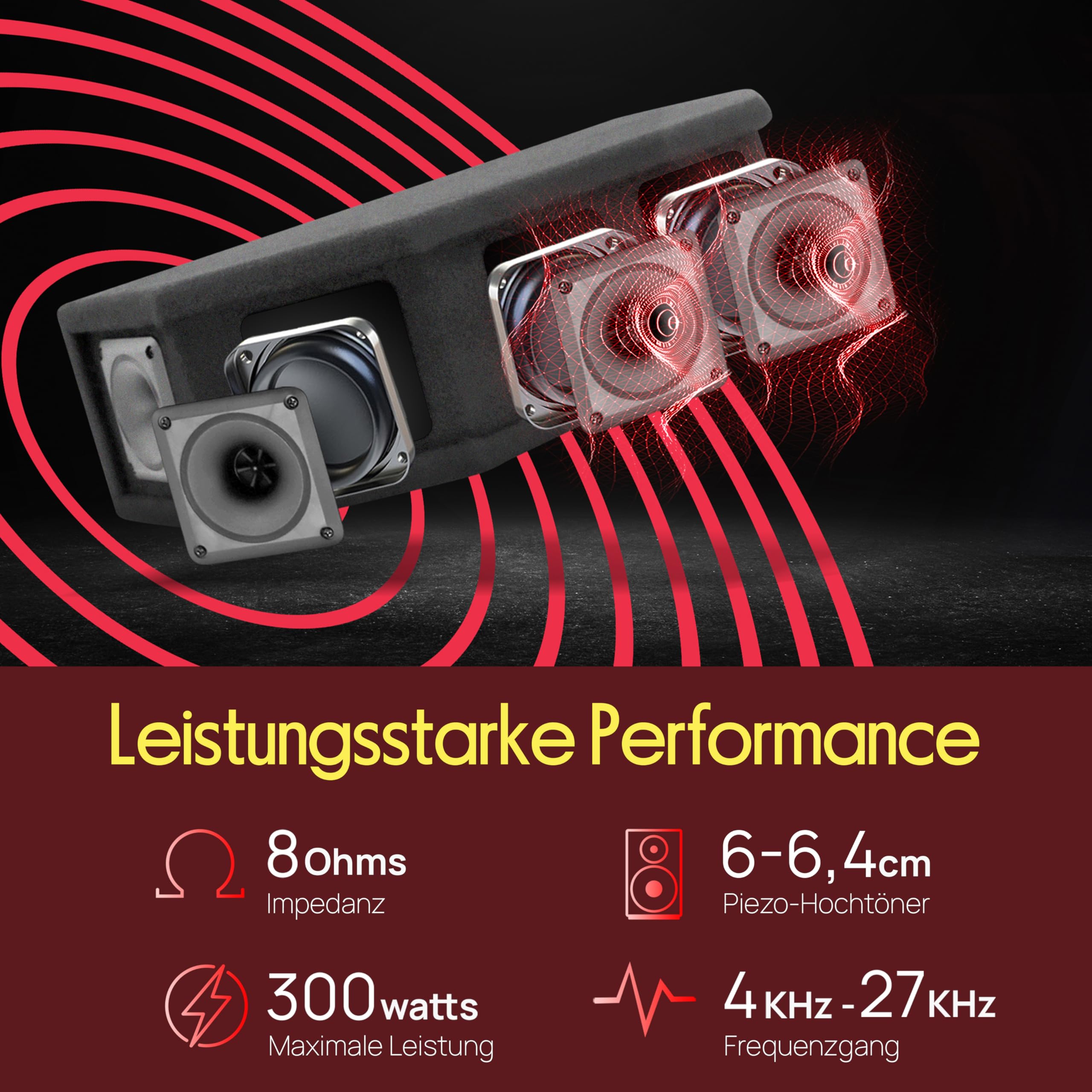 PylePro 300 Watt DJ Lautsprecher Boxen, Passiv PA Box 6-Wege-Speaker System, Stereo Speaker mit Montage