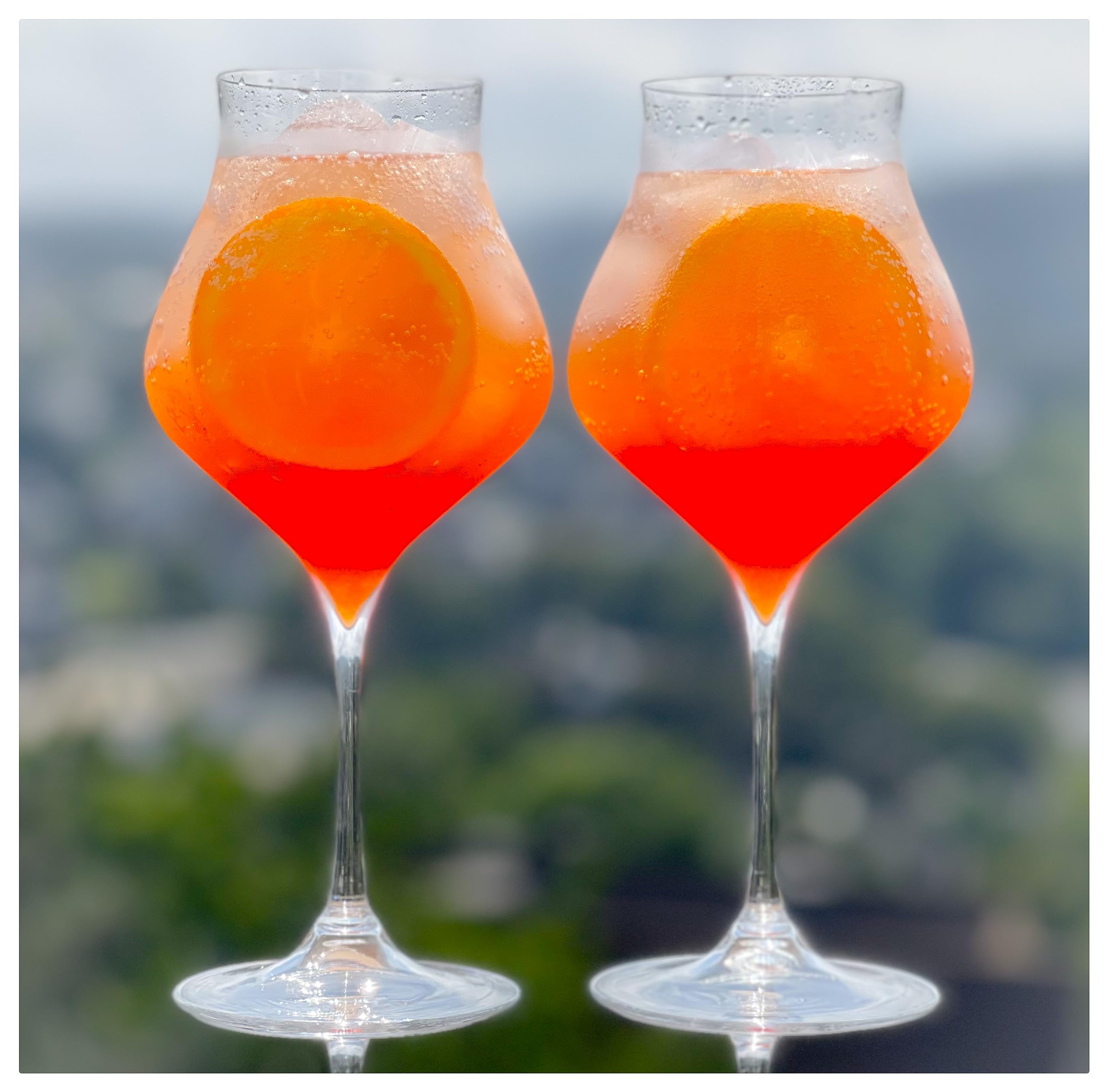 Topkapi elite Aperol Spritz Set Wellersberg XL - 2 Stück Wein Kelche ~600ml | Mundgeblasen, Handarbeit, Bleifreies Kristallglas, Gläser für Aperol Spritz, Lillet, Hugo, Cocktails uvm, Gastro & Haushalt