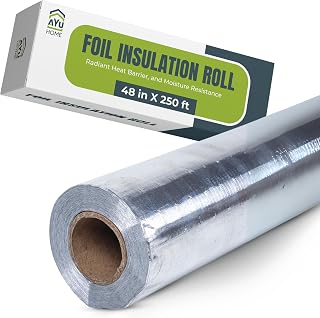 Insulation Roll 1000 SqFt 4x250ft, Double Reflective Radiant Barrier, Durable Foil Insulation, Energy-Saving Heat Barrier with Moisture Resistance for Attics, Roofs, Walls, RVs; House Wrap Alternative
