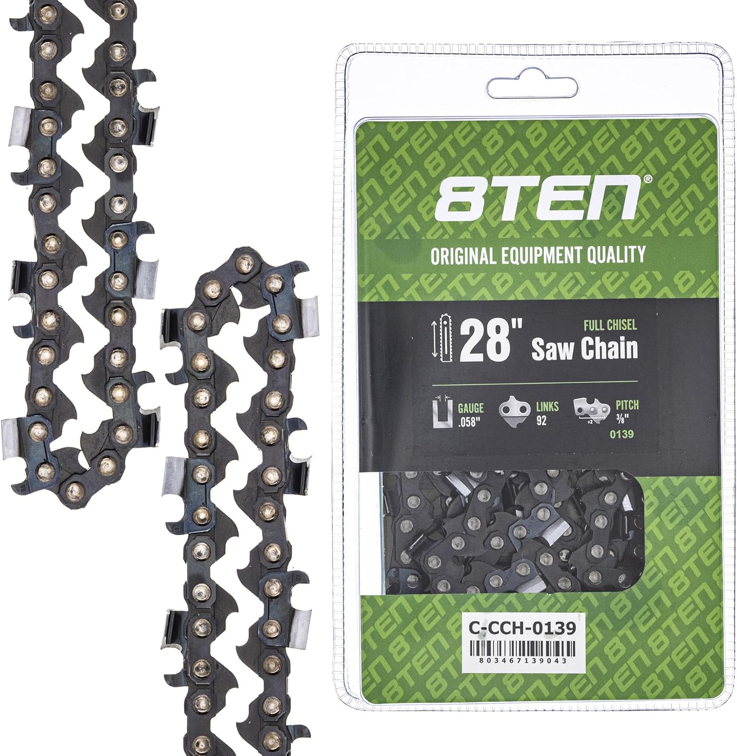 8TEN 28" Chainsaw Guide Bar & Chain .058 3/8 92DL for Husqvarna 372XP 365 395XP 272 288 66