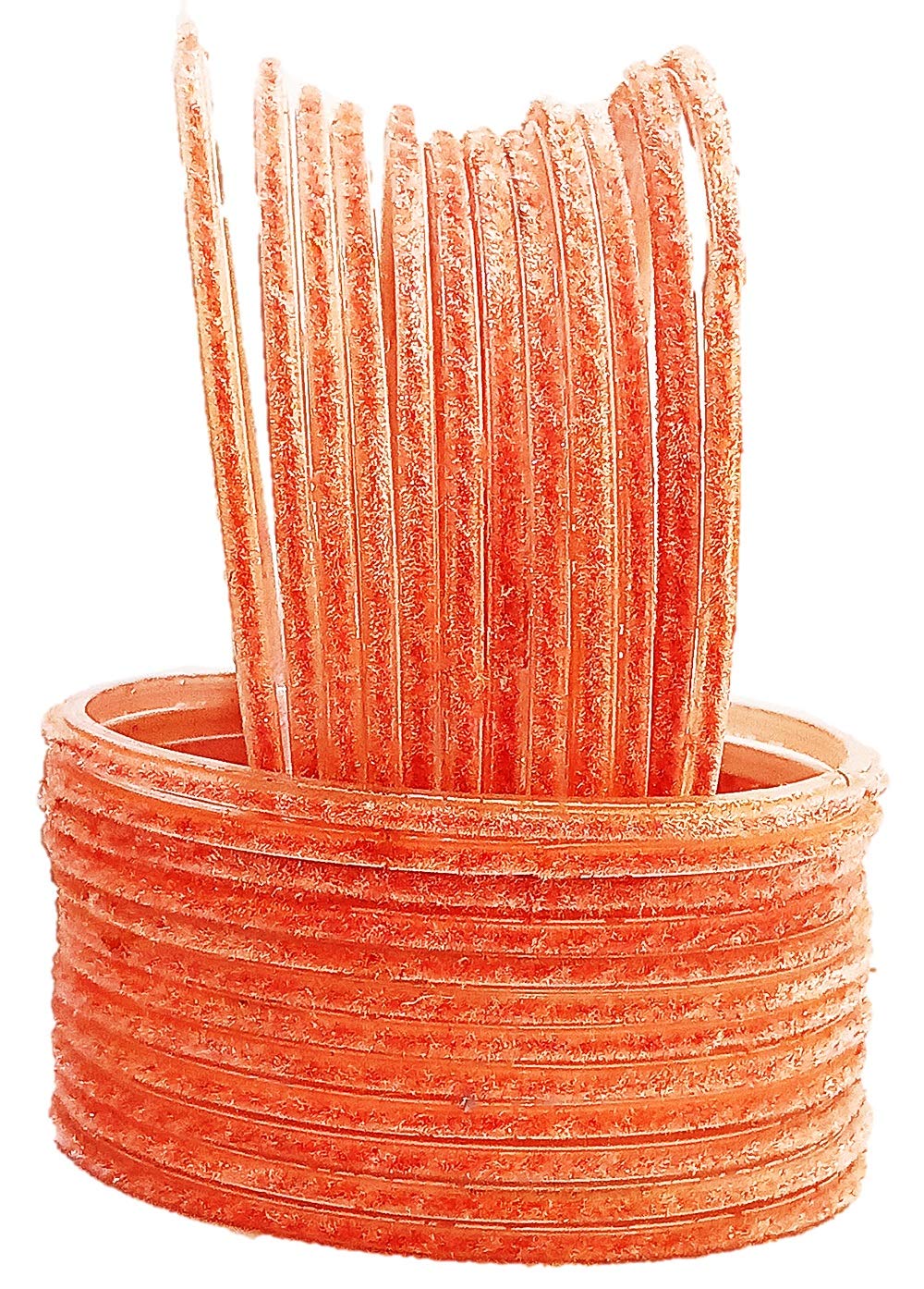 Oneness(2.12 Extra Large Size) Velvet Glass Bangles/Chudiyan With Beautiful Design (Diwali/Navratri/Karwachauth Special) For Women And Girls - (Set Of 24 Bangles)_Peach_2.12 (B08KQLMNFR) Amazon Price History, Amazon Price Tracker