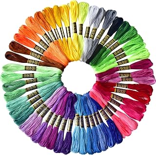 LE PAON 50 Skeins Rainbow Embroidery Floss - Vibrant Cross Stitch Threads for Friendship Bracelets & Crafts