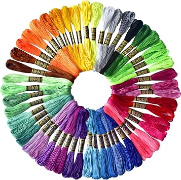 LE PAON 50 Skeins Embroidery Floss Rainbow Color Per Pack Cross Stitch Threads Friendship Bracelets Floss Crafts Floss 50