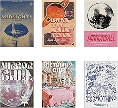 CEKEIOLMLW Vintage taylor Music Swift Midnights Posters for Room Decor Aesthetic，Preppy Room Decor Print Wall Art Retro Music Wall Decor posters Unframed taylor 6pcs 7x10in