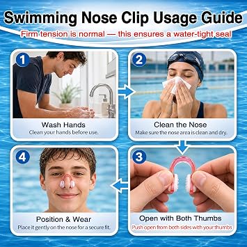 Swimming Nose Clip 10 Pack, Waterproof Silicone Nose Plugs for Adults & Kids (Age 7+) with Storage Case,Multi-Color Anti-Slip Clip for Swimming