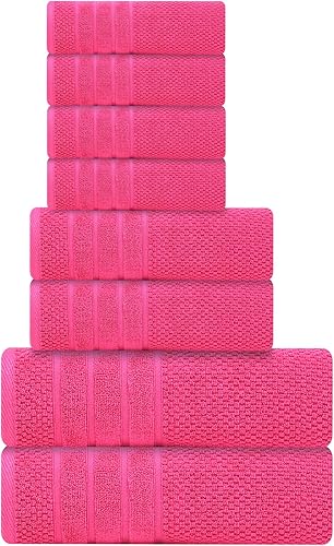 Miniatura 7 de Juego de toallas de baño, 100% algodón, 2 toallas de baño, 2 toallas de mano y 2 toallas pequeñas, de secado rápido, absorbentes, suaves y
