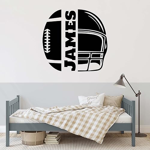 Calcomanía de pared personalizada de fútbol  Adhesivo de media bola y tu nombre  Calcomanías de moda para amantes del fútbol y sala de jugadores