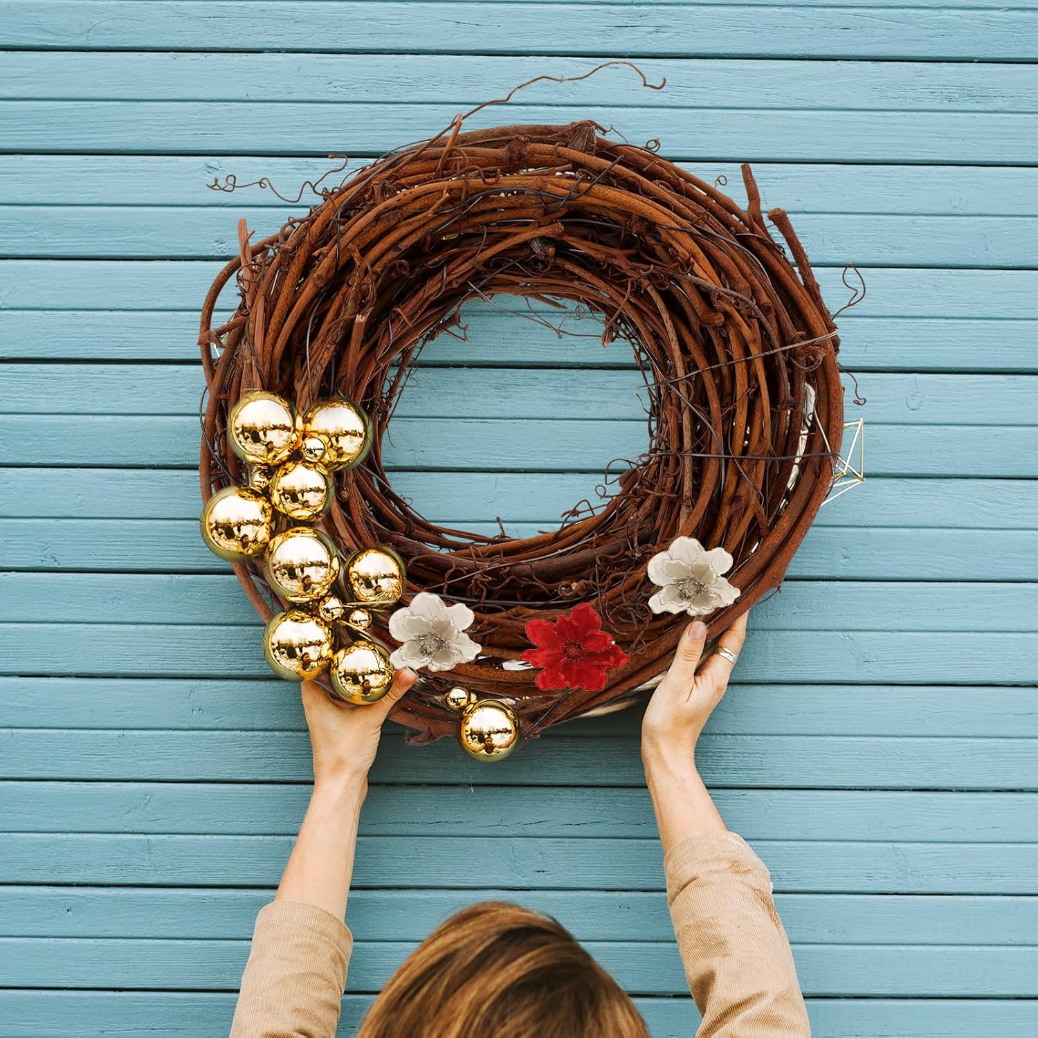 Sewroro DIY Crafts Twig Garland 15 Feet Natural Hanging Vine Wreath Decor for DIY Wreath Hanging Craft Wedding Holiday Party Home - Image 6