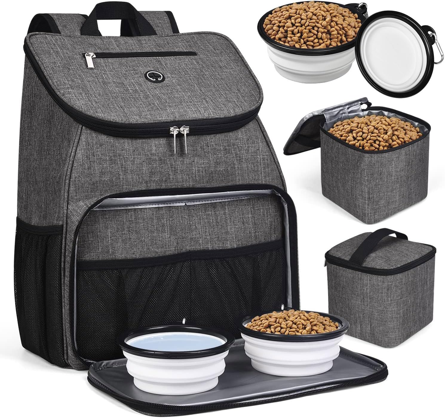 Airline Approved Dog Travel Backpack with Collapsible Bowls & Baskets