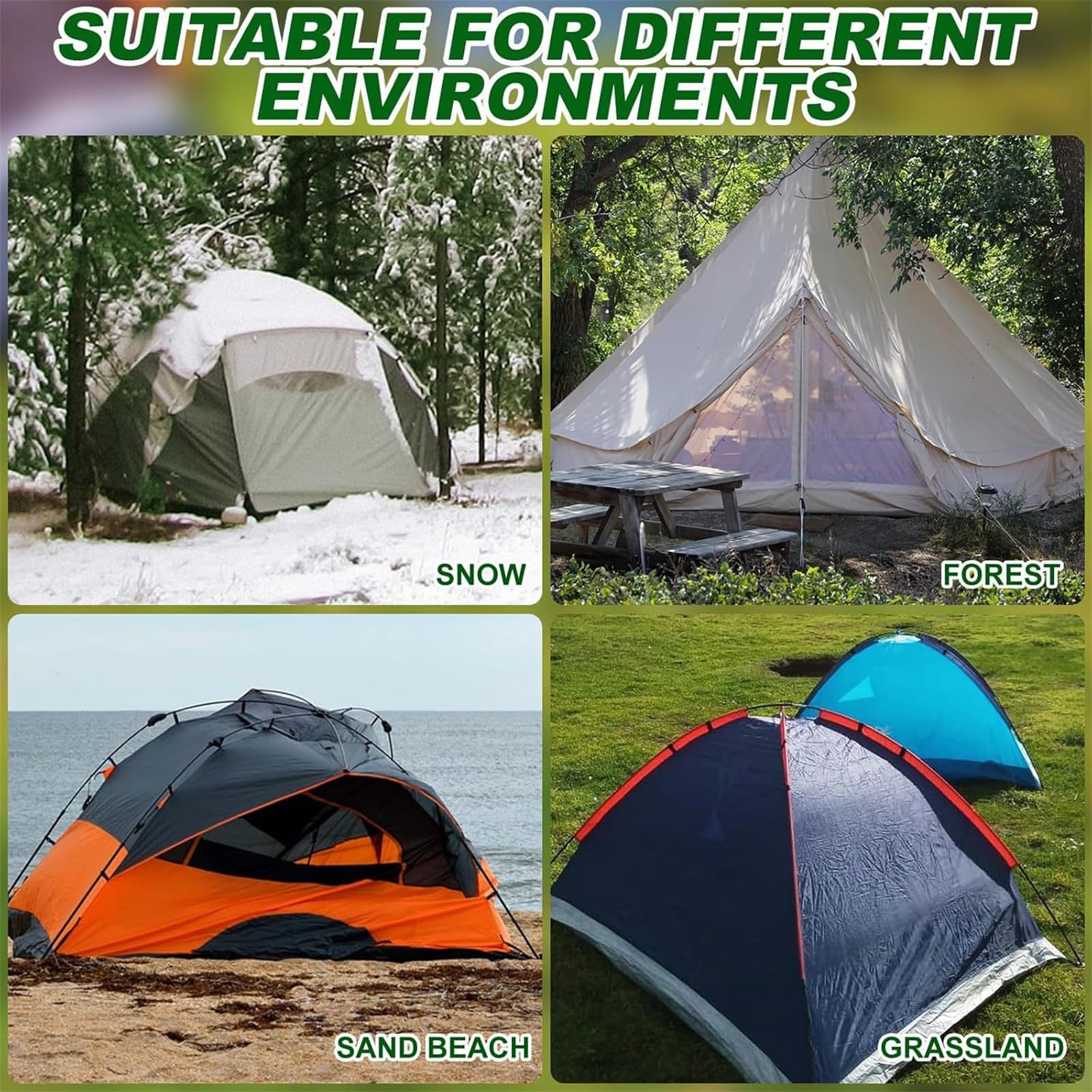 8 pièces Clous de Tente extérieure piquets de Tente de Camping avec ancrages à Douille hexagonale piquets d ' auvent à Filetage Long piquets d ' auvent à vis Robustes