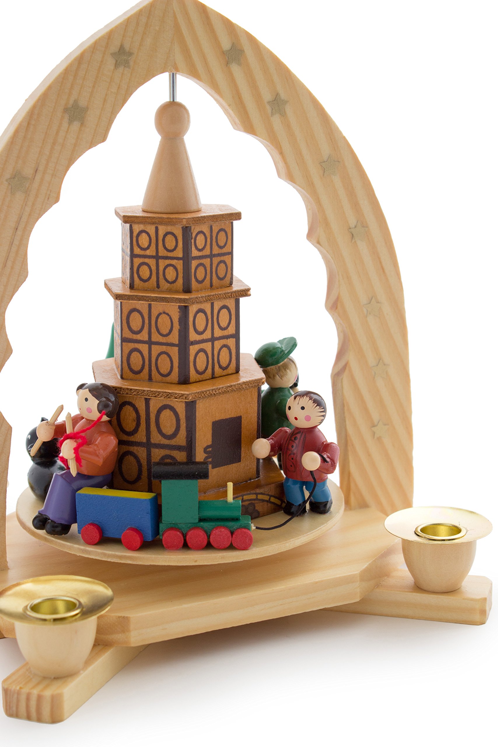 BRUBAKER Weihnachtspyramide aus Holz - Kachelofen - 30 cm Hoch