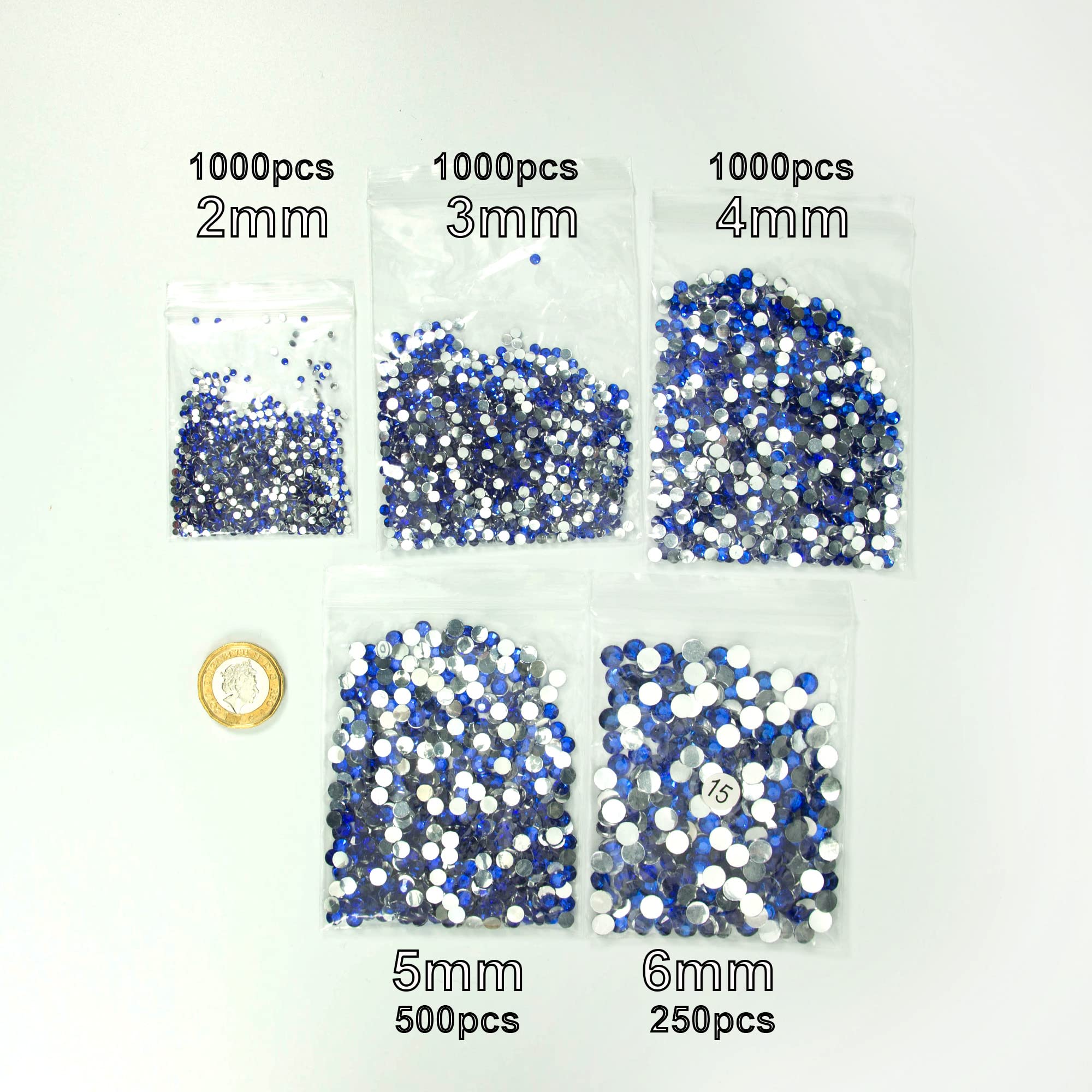 250pcs 6mm Flat Back Non-Stick Rhinestone Crystal Diamantes Nail Art & Craft Scrapbooking Embellishments 90 Available Colours (6mm, AB Clear #A13) — view 5