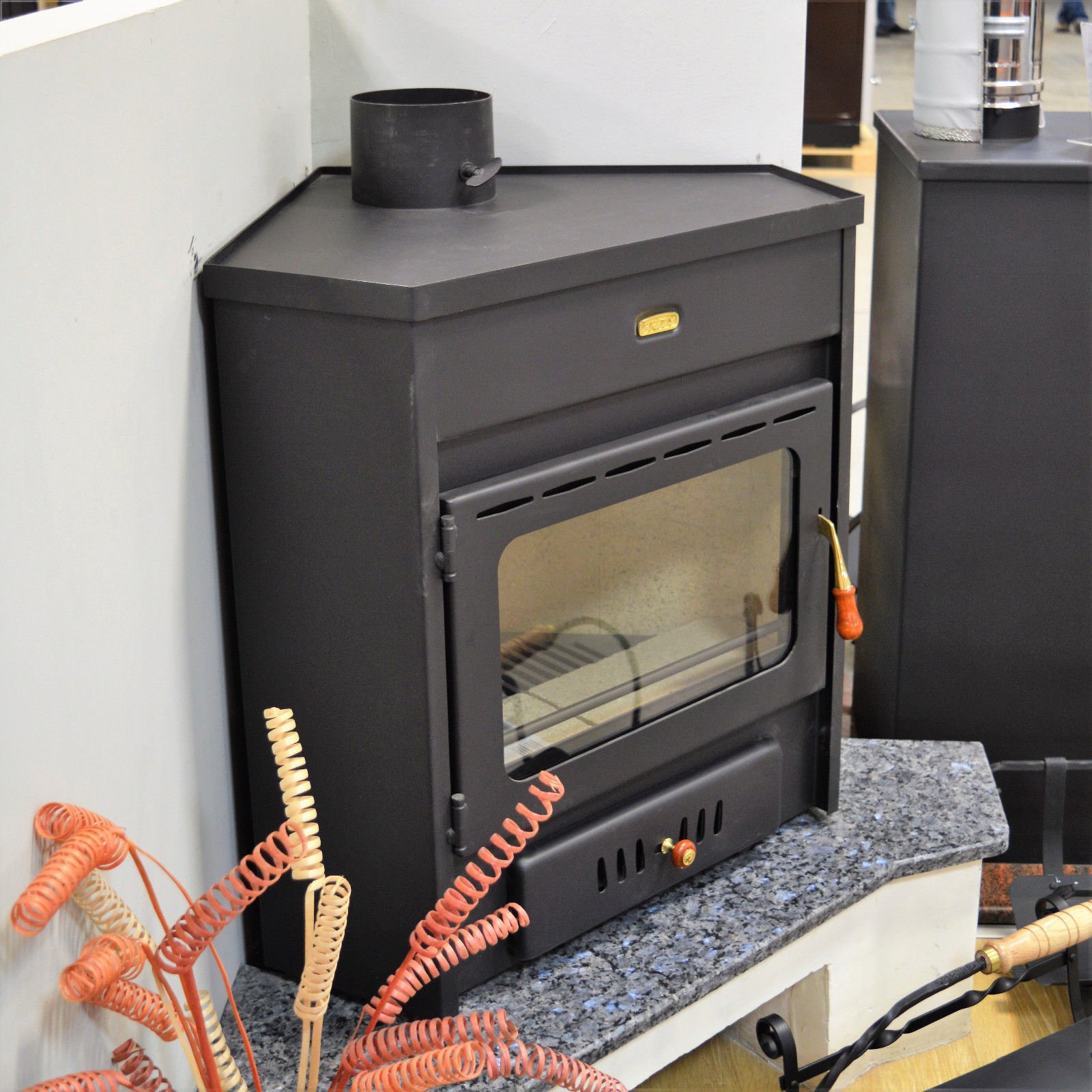 Bruciatore a legna per stufa ad angolo modello a legna combustibile solido 12kw Prity AMB