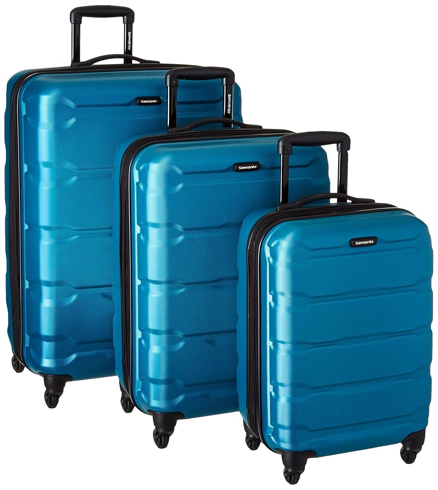 Samsonite Omni PC Hardside Expandable Luggage with Spinner Wheels, Caribbean Blue, 3-Piece Set (20/24/28)