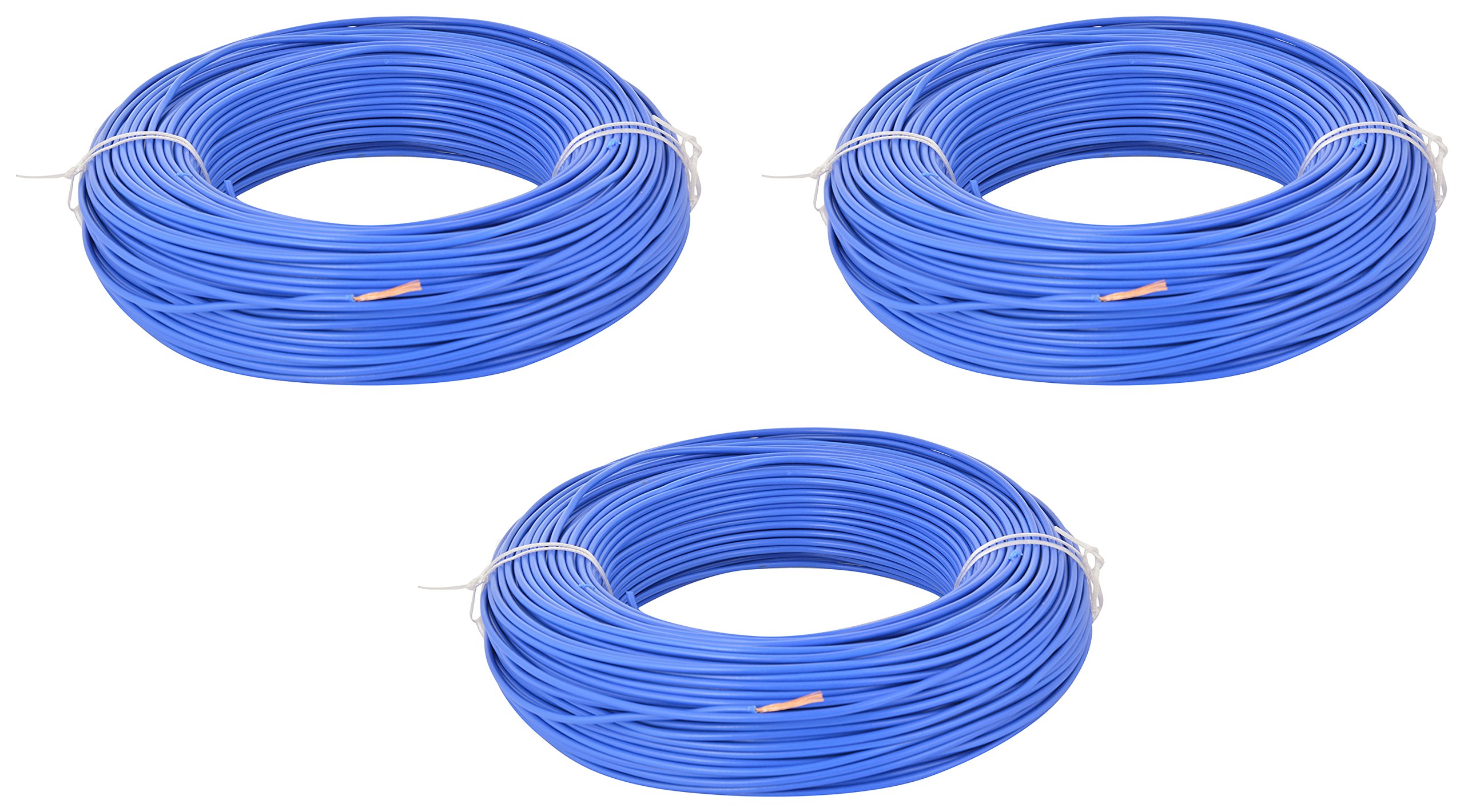ALOKA FlEX Copper with PVC Electrical Cable Wire (Blue, 1 Square mm - Blue (3), Pack of 3)