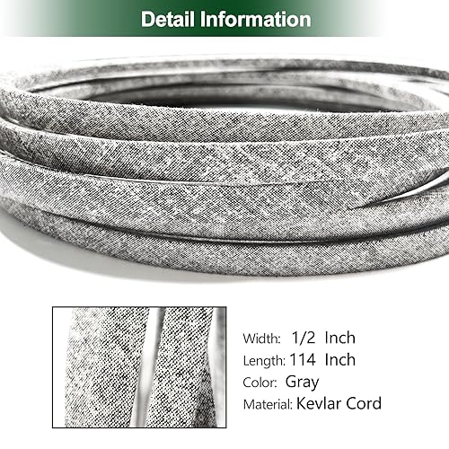 Miniatura 5 de M126536 John Deere Deck Belt LT133 LT155 LT160 01005375 LT150 12 x 114 pulgadas Cortacésped Kevlar Correa de transmisión Cub Cadet LT166 LT180