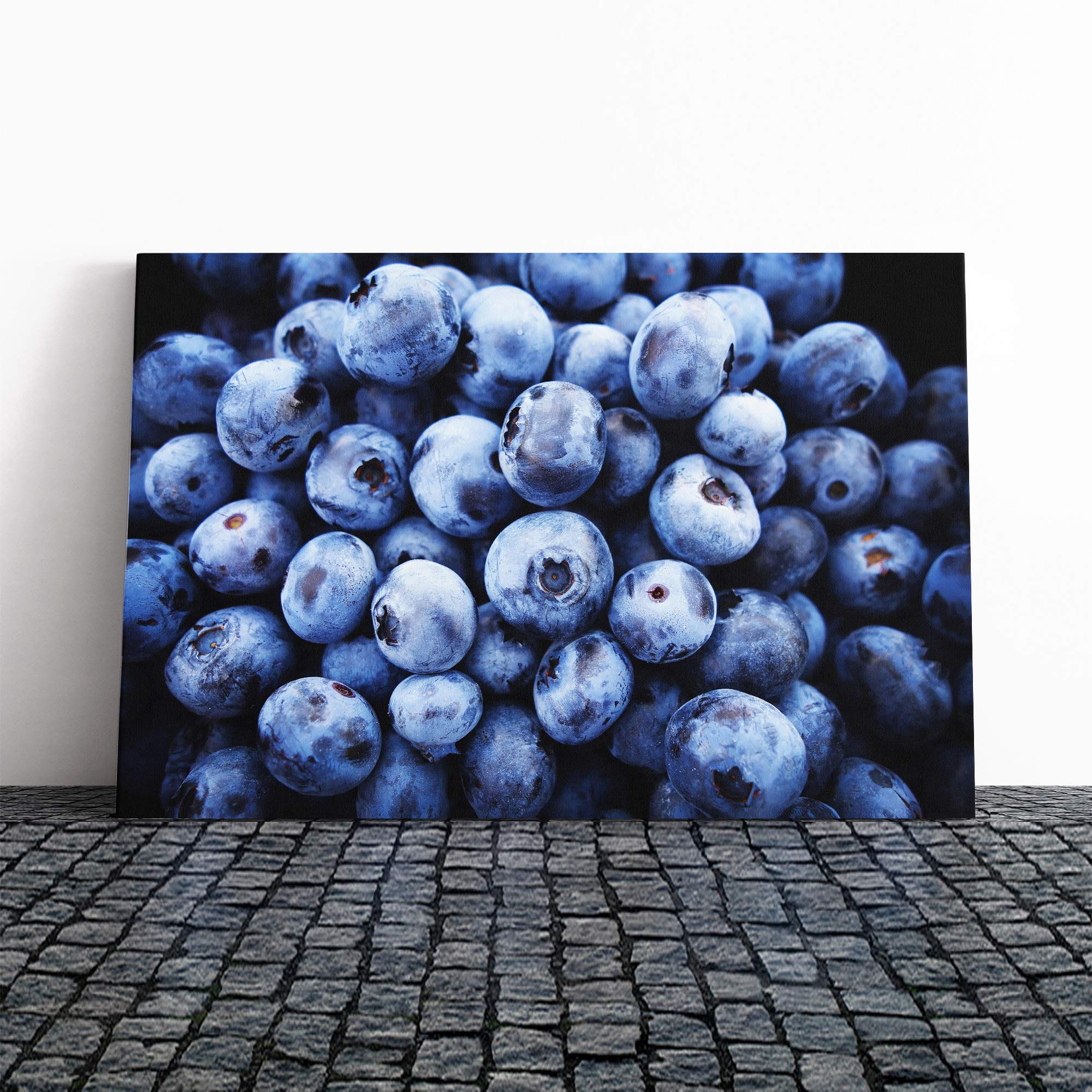 Blueberries Canvas Print | Gallery Wrapped 30mm Frame Wall Art | 24x16 inches | Ready to Hang | Modern Picture | Living Room Bedroom Lounge Office