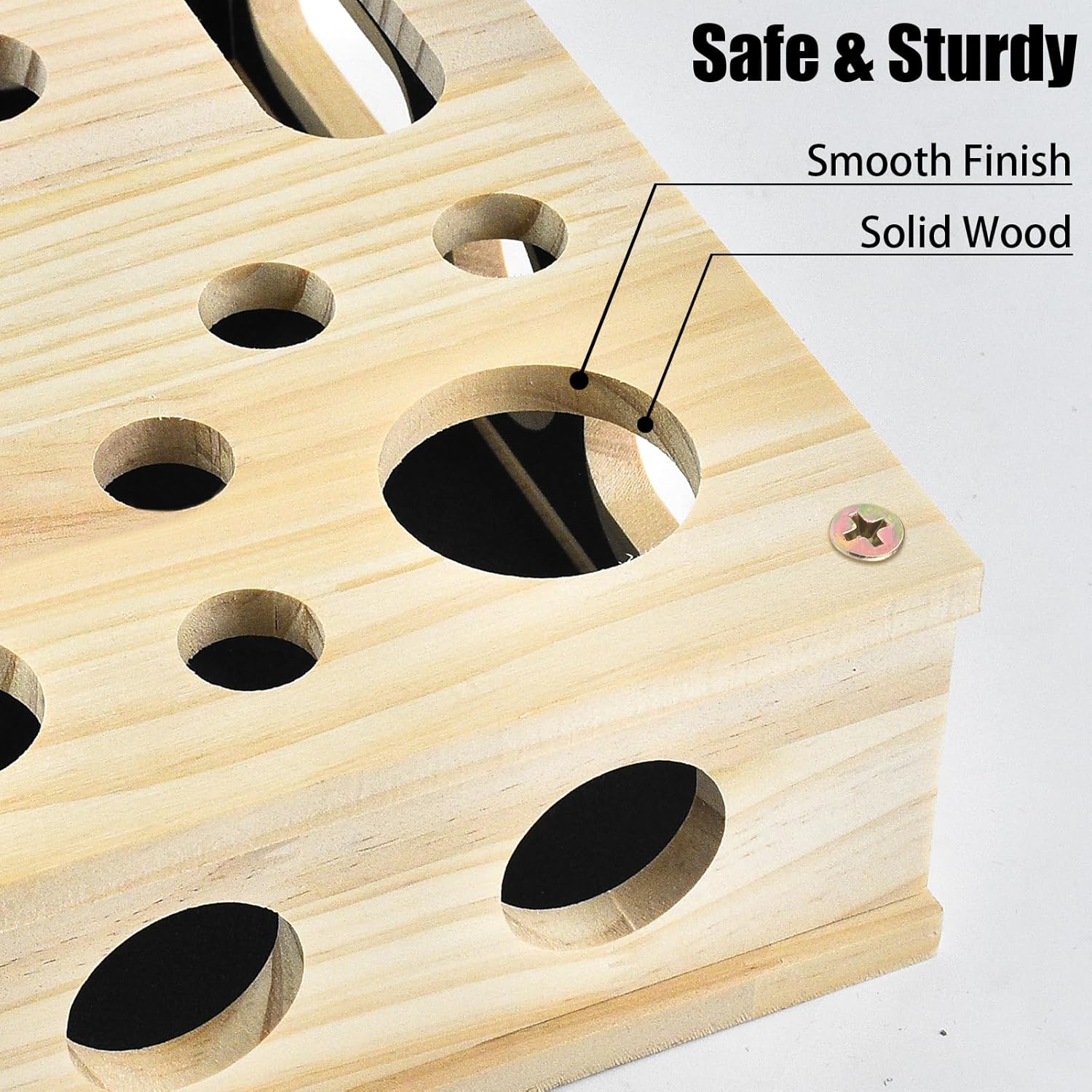 LUMIXA Reinforced Cat Nail File Scratcher Box with 8 Screws, Wooden Enrichment Puzzle Toy for Indoor Cats, Inside Sandpaper Claw Care & Furniture Protection (Assembly Guide Included)