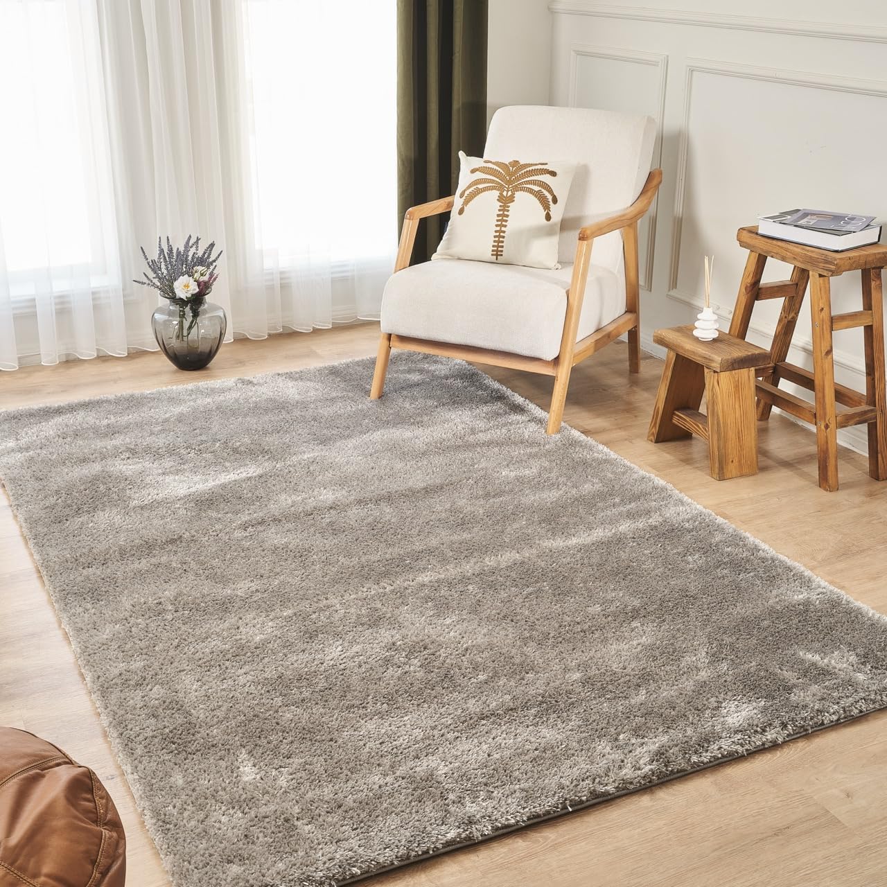 Ruglenza Shaggy Rugs Living Room 120x170 cm Dark Grey - Fluffy Soft Thick Pile Carpet, Modern Area Rug for Bedroom, Easy Clean, Durable Jute Backing, Cozy Stylish Floor Rug — image 1