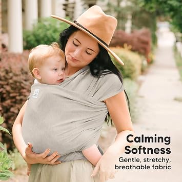 KeaBabies Baby Wrap Carrier, All in 1 Original Baby Carrier, Stone Gray