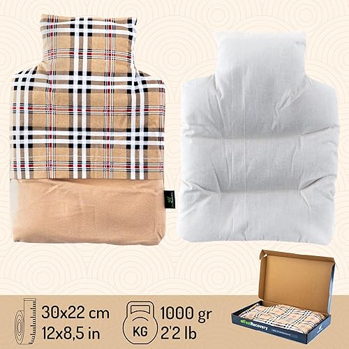 Miniatura 3 de Almohadillas térmicas para microondas con forma de botella clásica, almohadillas de calor para microondas para aliviar el dolor (12 x 8.5 pulgadas),