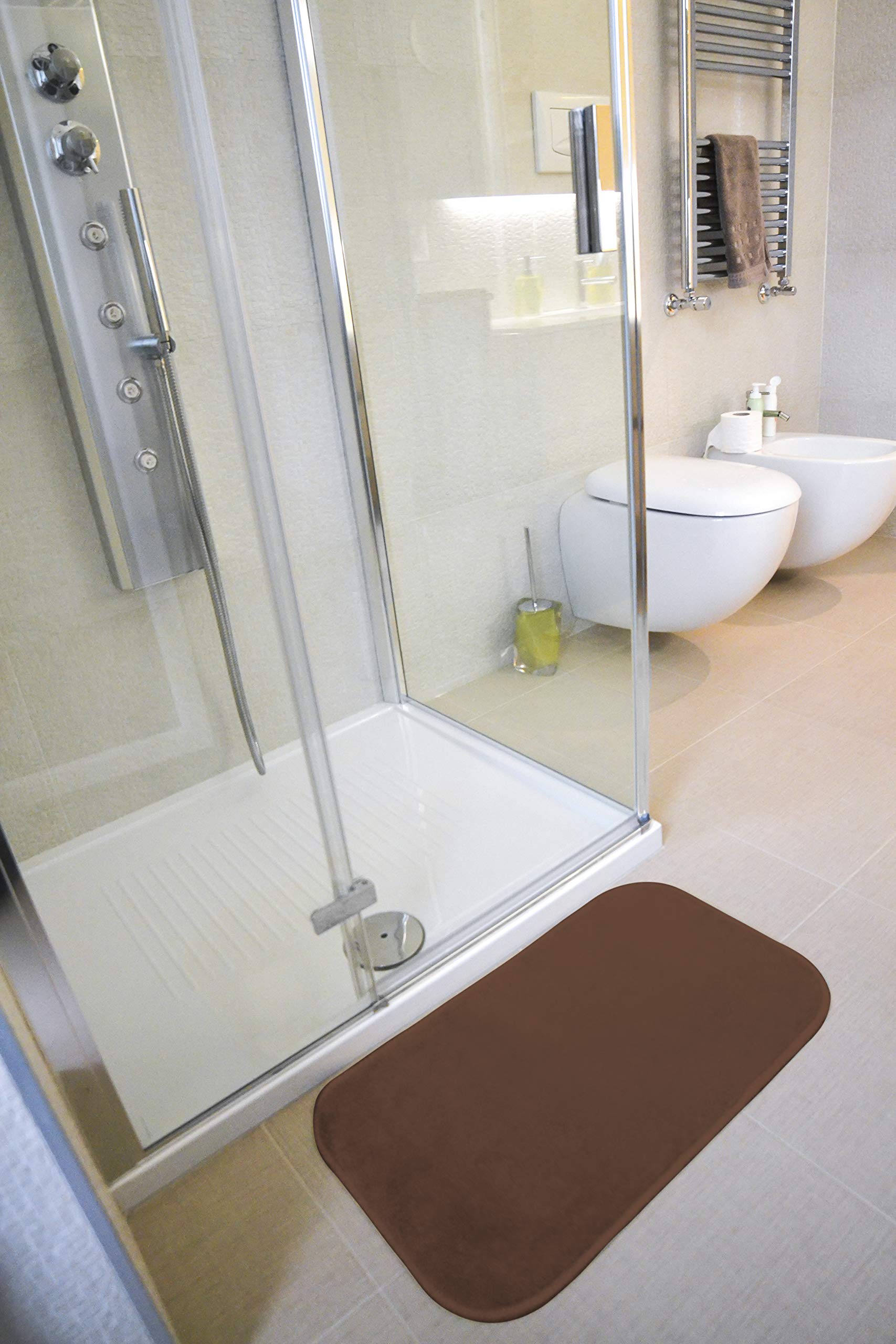 GEMITEX Merlino Tapis 40 x 70 cm Marron Ultra Doux Polyester