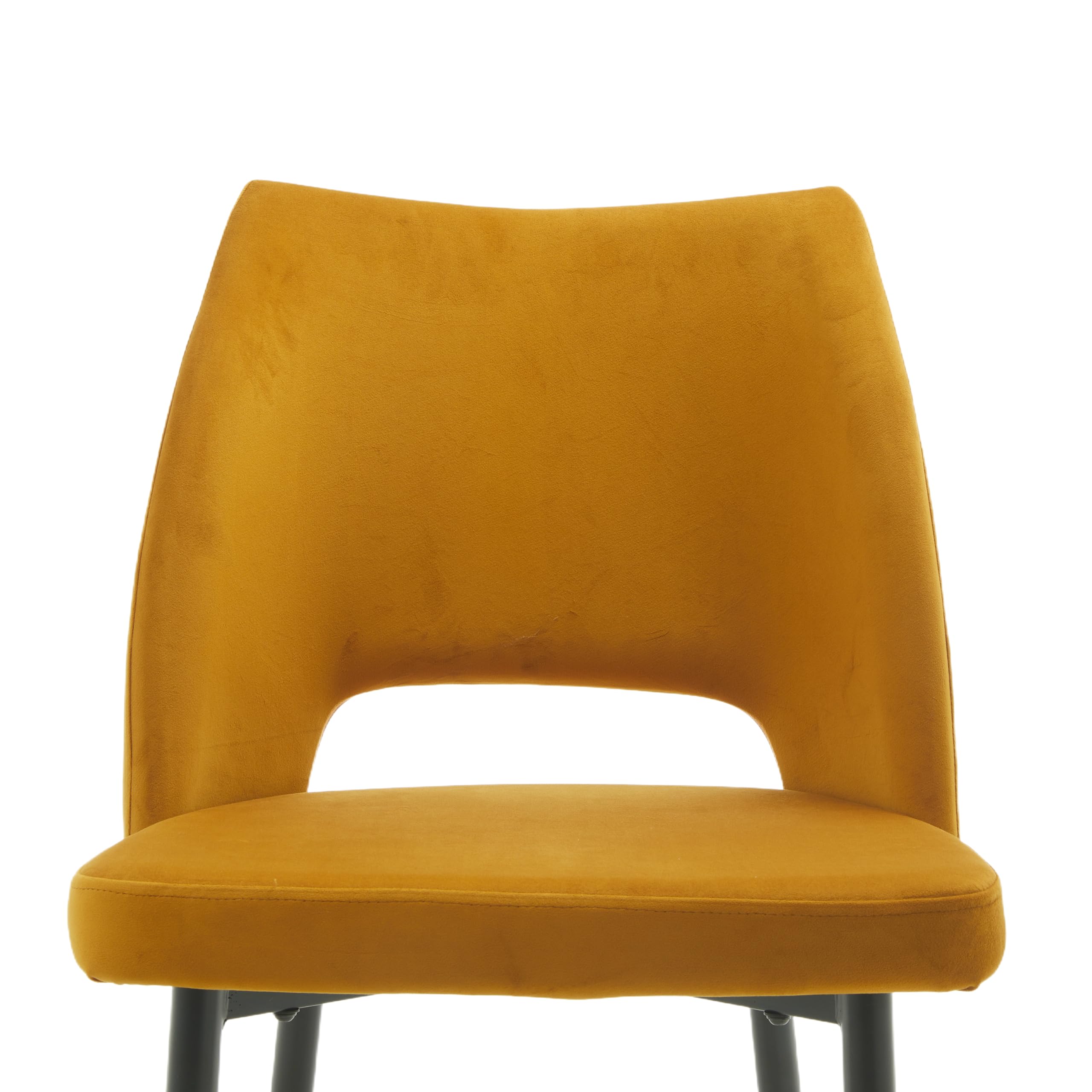 METRO Professional Gepolsteter Restaurant-Stuhl Salto, 2er Set Esszimmerstühle, Stahl/Polyester, 150 kg Tragkraft, Gelb