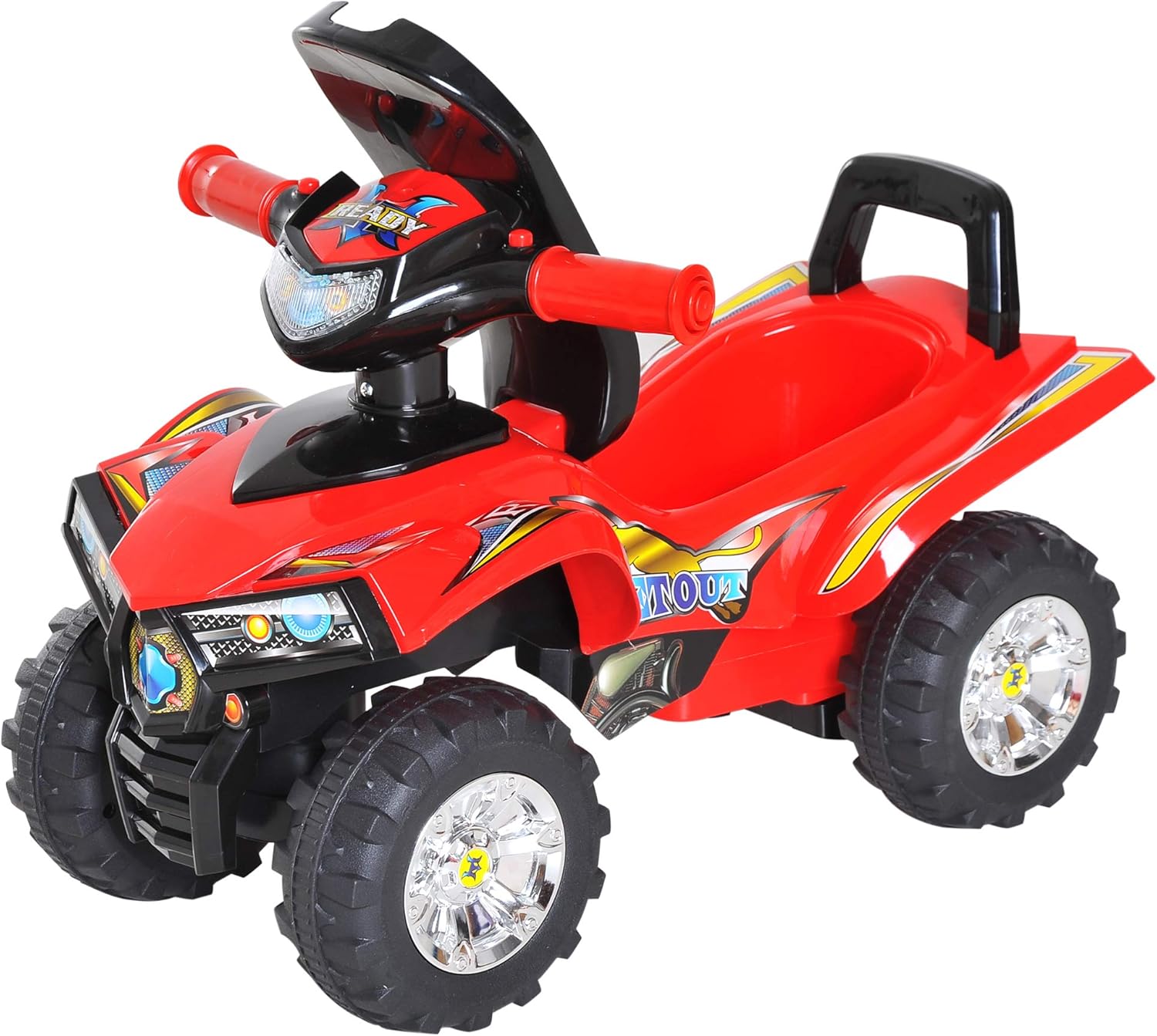 Quad Giocattolo per Bambini con 4 Ruote Clacson Musica Luci 60 ×