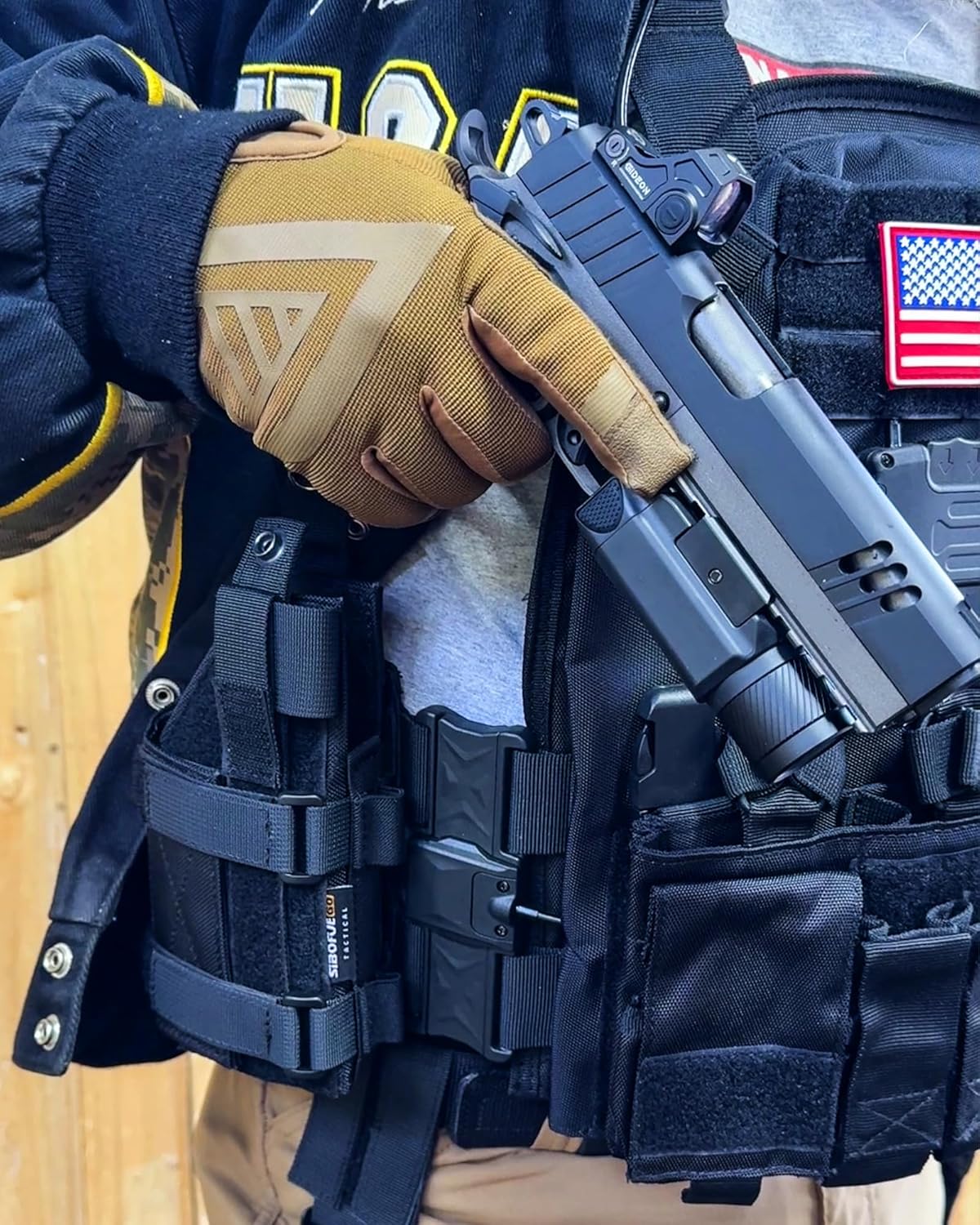 Universal Gun Holster Molle Holster - Adjustable Molle Pistol Holster for RDS Red Dot Sights,Airsoft Pistol Holster for 1911, Glock, Sig, and More.