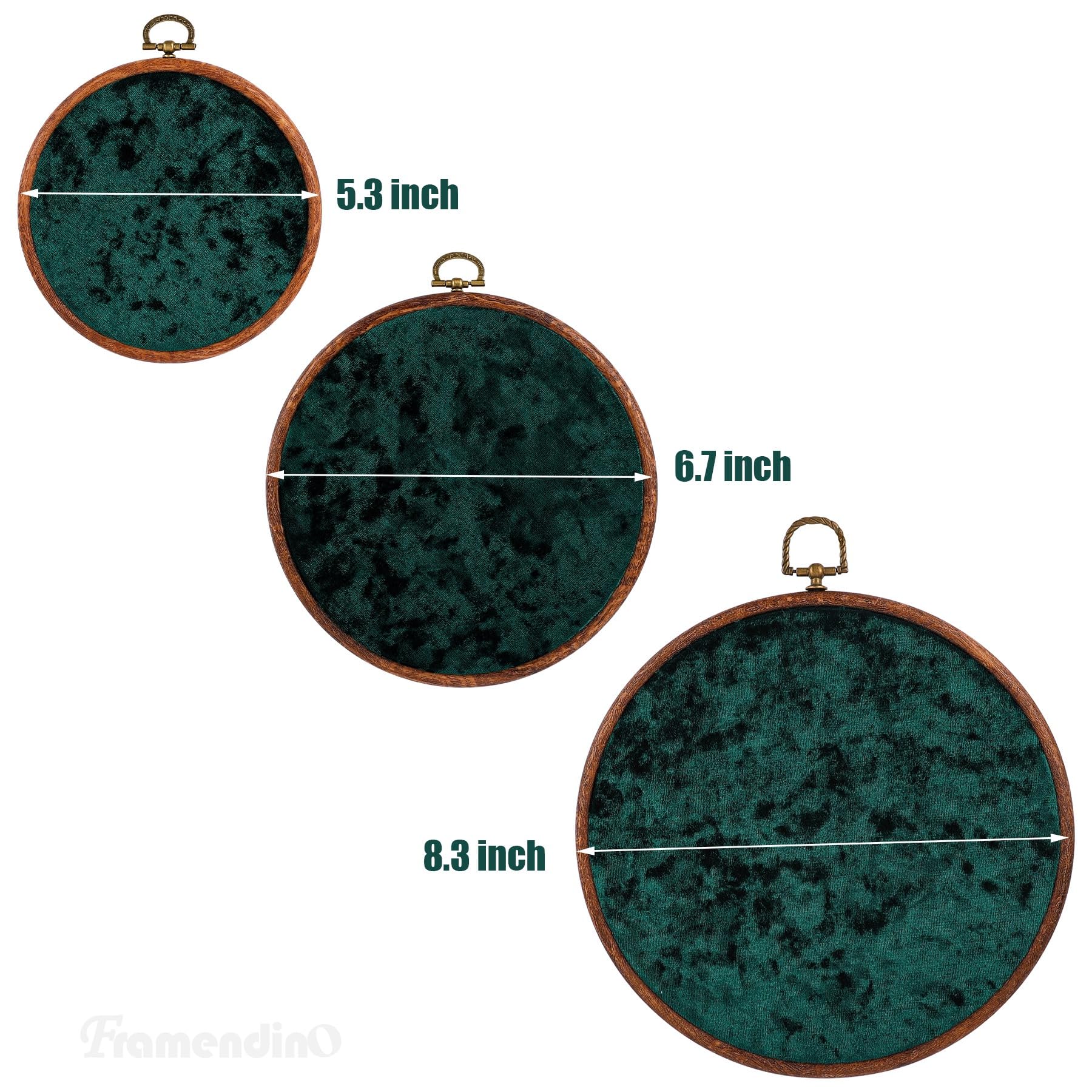 Framendino, 3 Pack Corduroy Pin Display Board Collection Holder Brooch Jewelry Storage Wall Hanging Pure Green