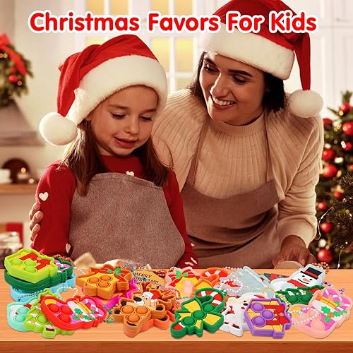 Miniatura 5 de Recuerdos de fiesta de Navidad para niños, juguetes para ansiedad de Navidad, rellenos de calcetines para niños, rellenos de bolsas de golosinas de