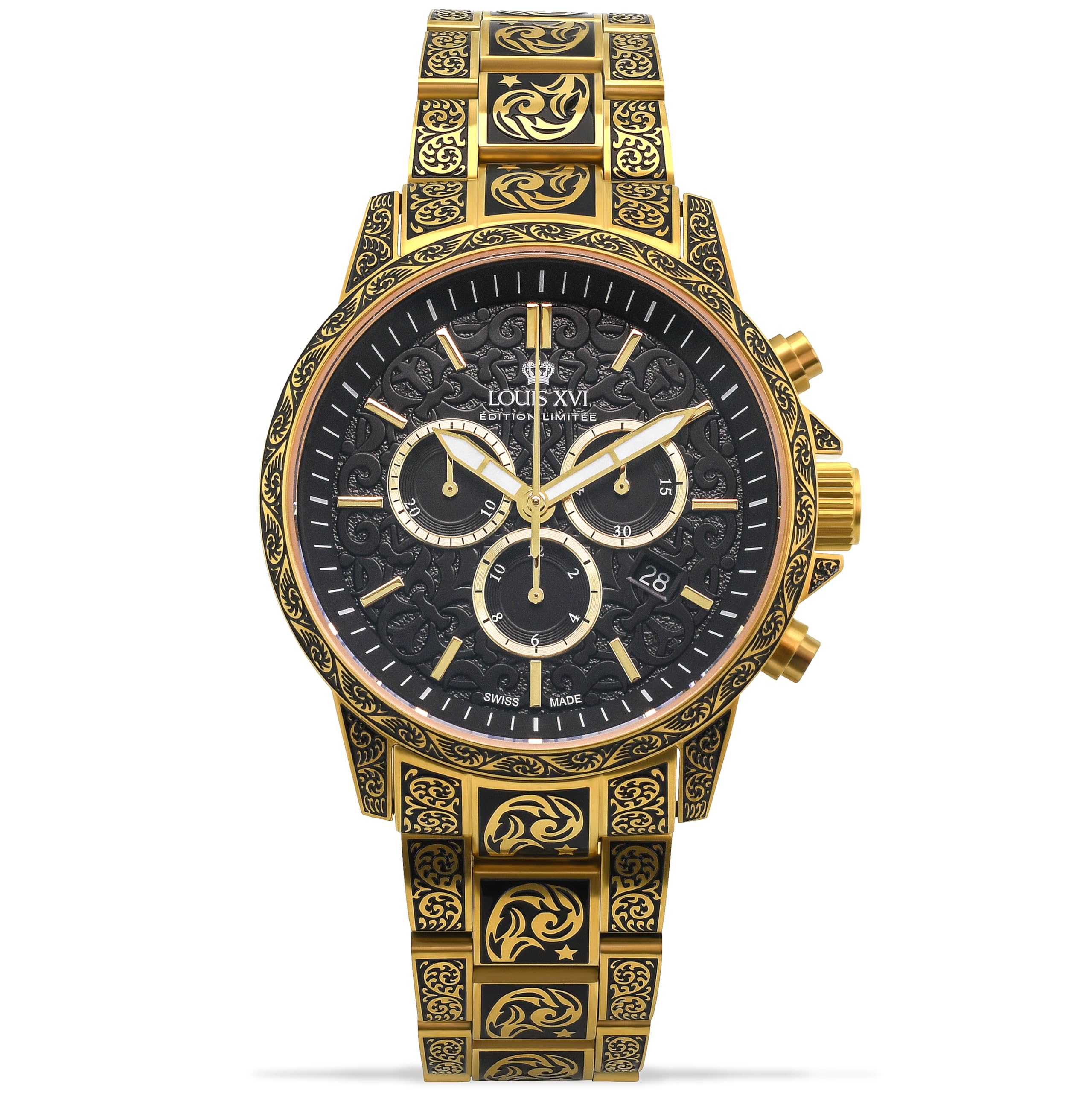 LOUIS XVI Palais Royale Inked 1720 – Orologio Uomo 43mm Con Quadrante Nero E Cinturino Argento – Swiss Made Edizione Limitata - 3
