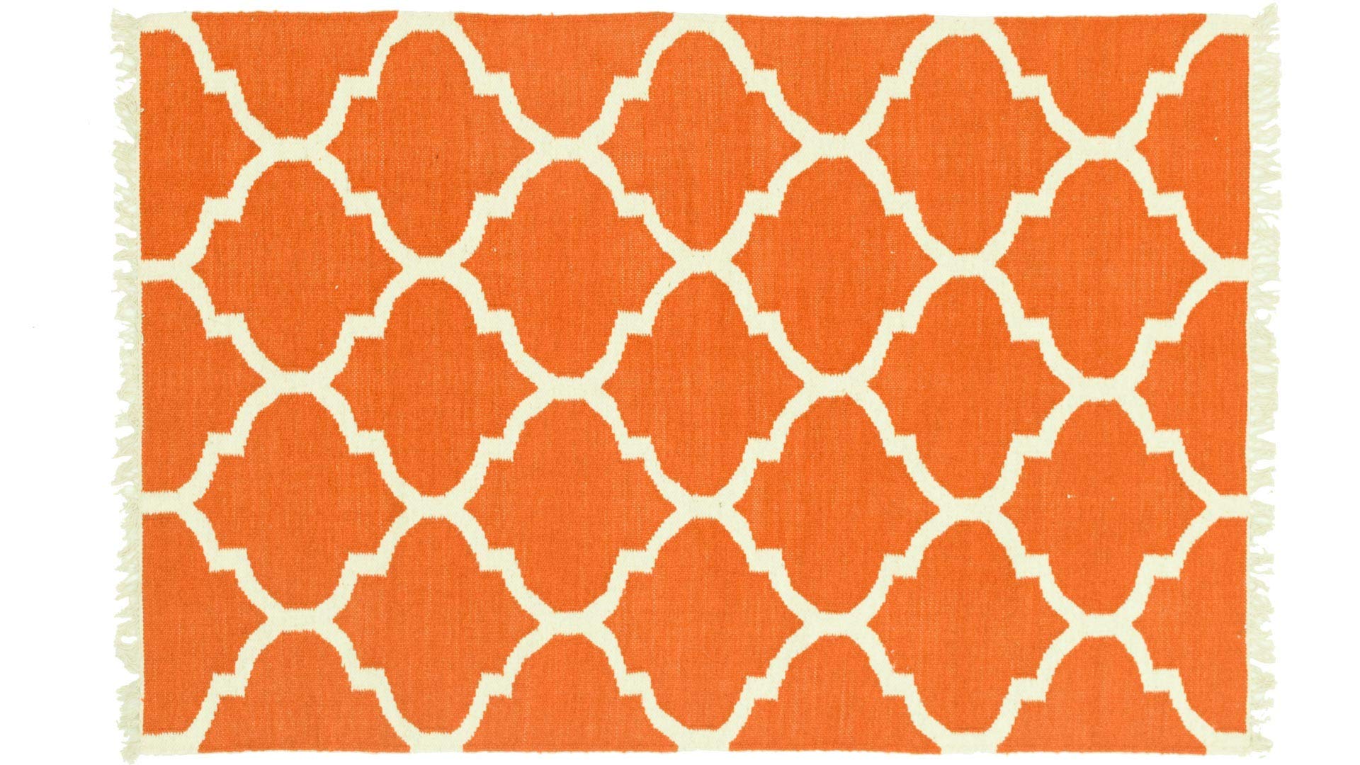 Kelim Tapis tissé à la main Orange uni 180 x 120 cm