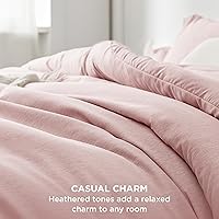 Vista 187 de Bedsure - Juego de edredón tamaño matrimonial de 3 piezas, teñido catiónico azul marino, ropa de cama para todo el año, 1 edredón de 82 x 86