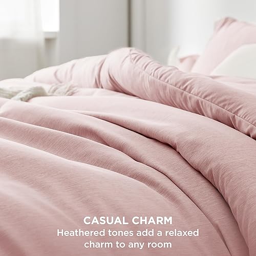 Miniatura 3 de Bedsure, juego de edredón tamaño queen, rosa edredón con teñido catiónico, con 2 fundas de almohada (QueenFull, 88 x 88 pulgadas, 3 piezas)